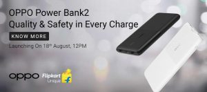 OPPO Power Bank 2 is launching on August 18 in India Will be available on Flipkart.